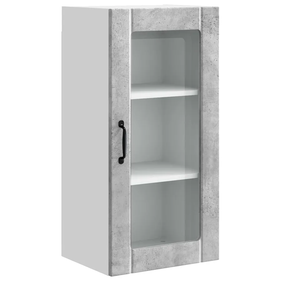 Cabinet en verre mural PORTO 2 pcs Gris béton 40 x 31 x 80 cm - 6