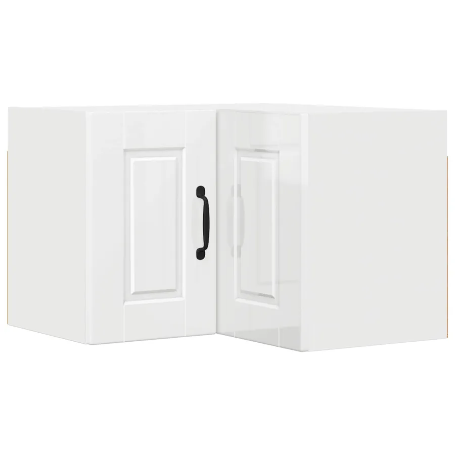 Cabinet d'angle mural PORTO Blanc brillant 57 x 57 x 40 cm - 2