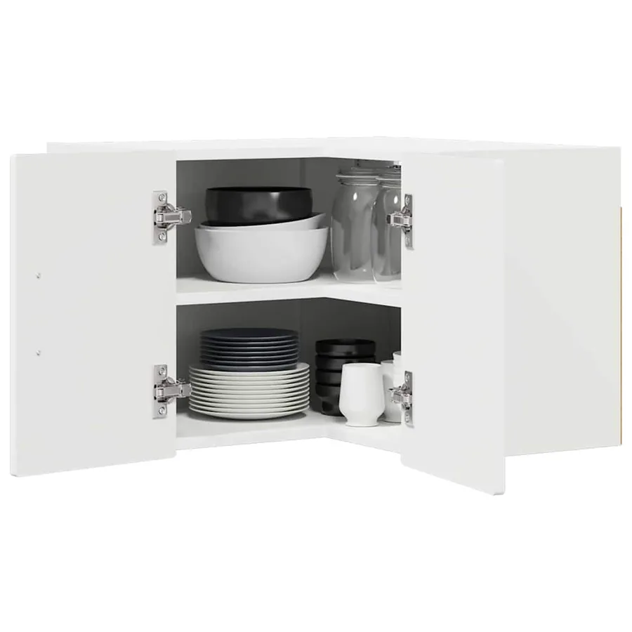 Cabinet d'angle mural PORTO Blanc brillant 57 x 57 x 40 cm - 3