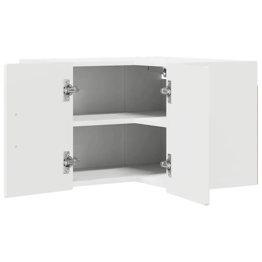 Cabinet d'angle mural PORTO Blanc brillant 57 x 57 x 40 cm - 5