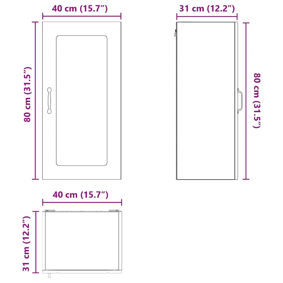 Cabinet en verre mural PORTO 2 pcs Chêne artisanal - 15