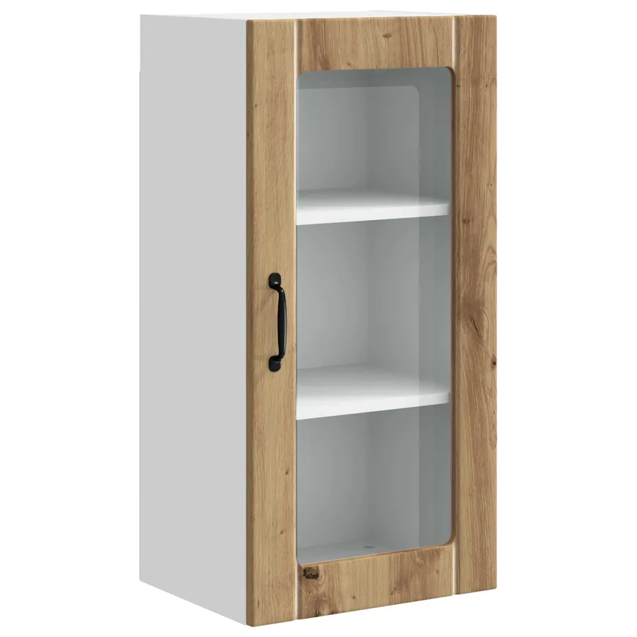 Cabinet en verre mural PORTO 2 pcs Chêne artisanal - 6