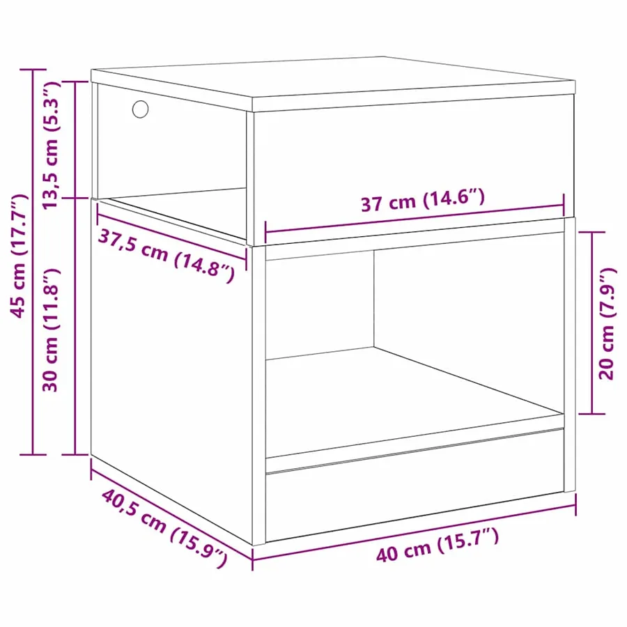 Table d'appoint Chêne Sonoma 40,5 x 40 x 45 cm - 11