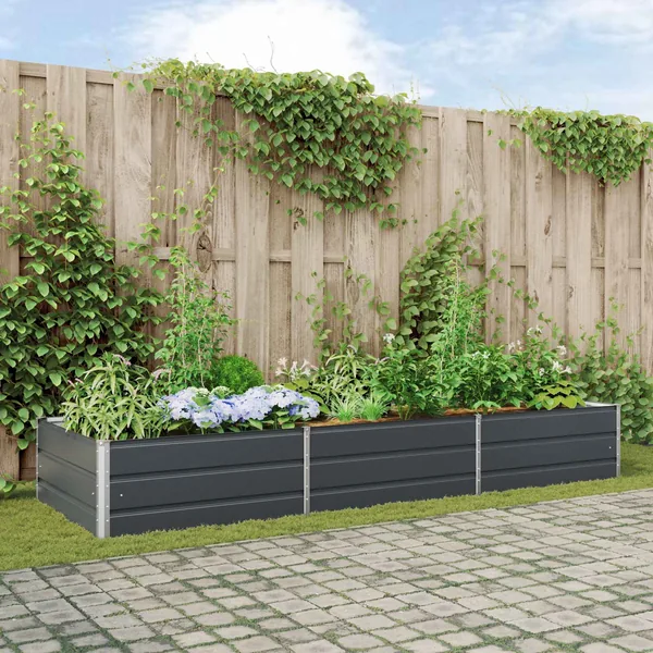 Jardinière Anthracite 290 x 100 x 45 cm Acier galvanisé