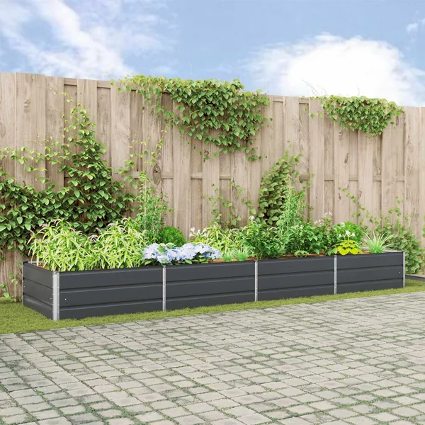 Jardinière Anthracite 385 x 100 x 45 cm Acier galvanisé