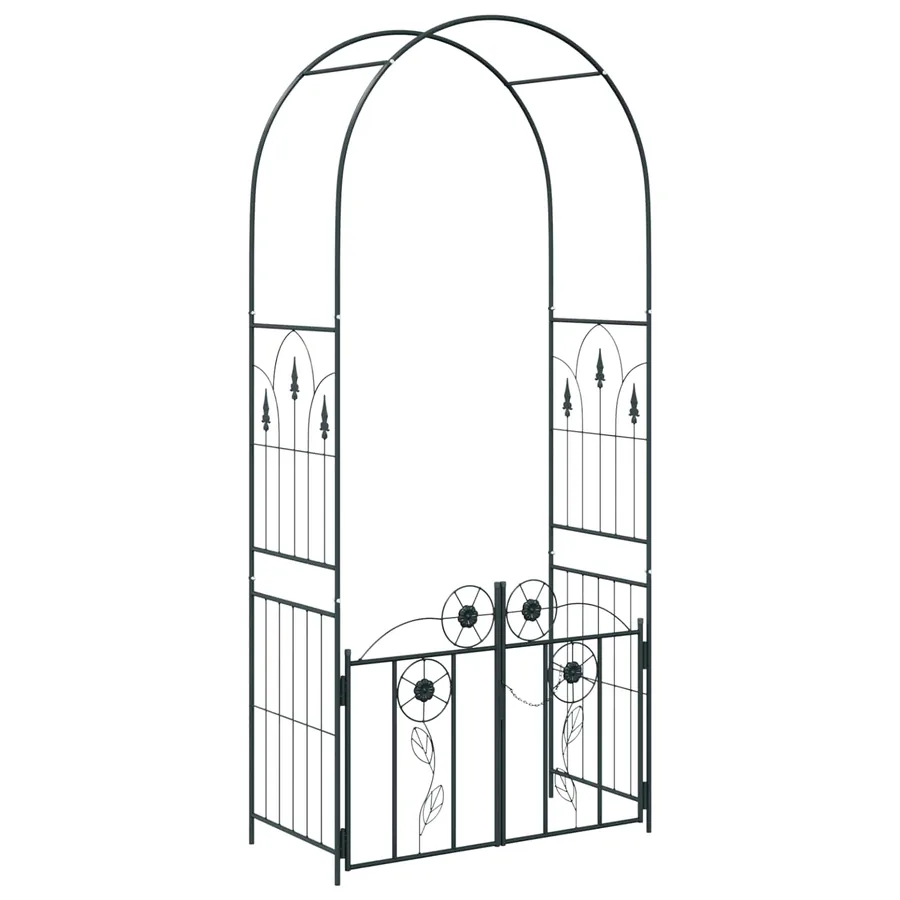 Arche de jardin avec verrouillage Noir 102 x 50 x 218 cm - 2