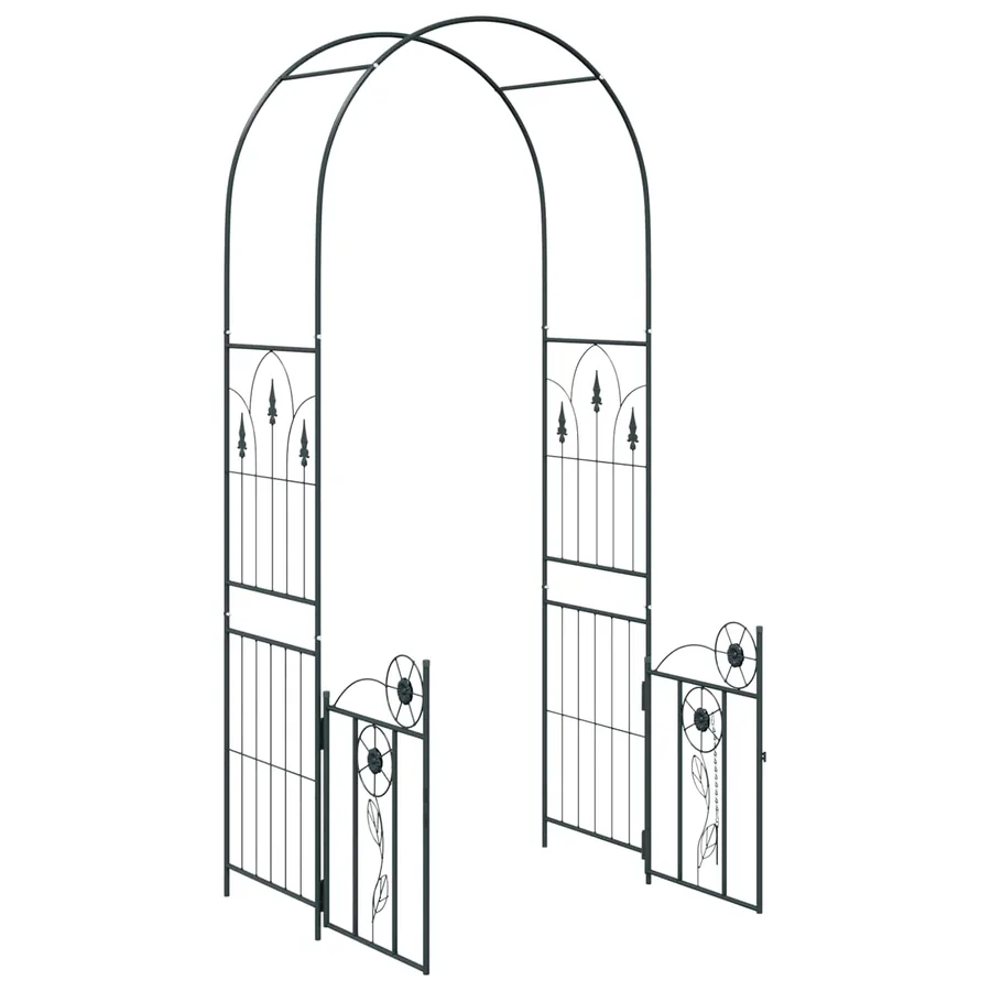 Arche de jardin avec verrouillage Noir 102 x 50 x 218 cm - 5