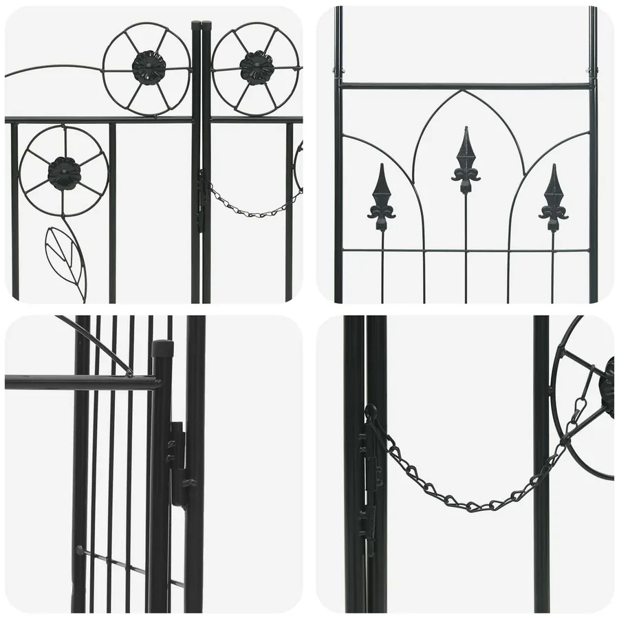 Arche de jardin avec verrouillage Noir 102 x 50 x 218 cm - 9
