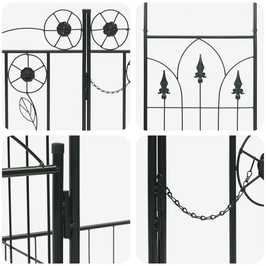Arche de jardin avec verrouillage Noir 203 x 50 x 218 cm - 9