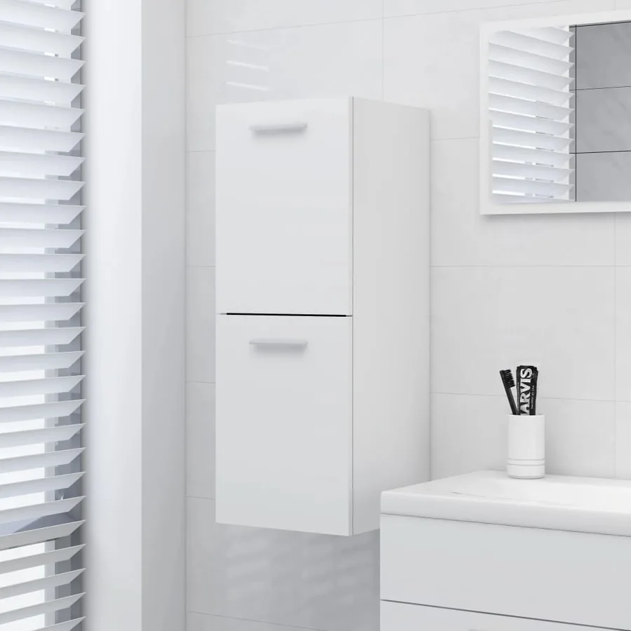 Armoire de salle de bain Blanc 30x30x80 cm Bois d’ingénierie