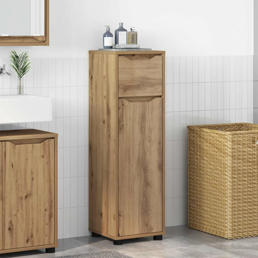 Cabinet de salle de bain Chêne artisanal 30,5 x 30 x 101 cm