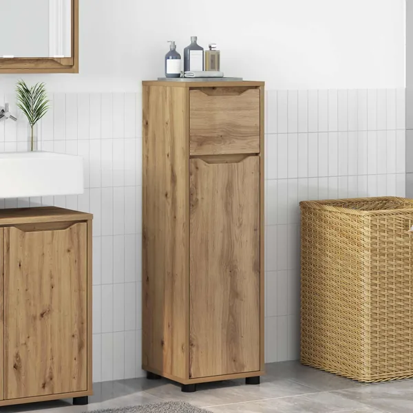 Cabinet de salle de bain Chêne artisanal 30,5 x 30 x 101 cm