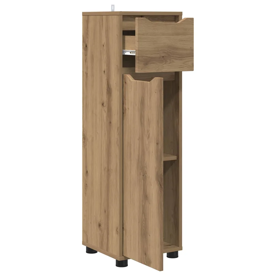 Cabinet de salle de bain Chêne artisanal 30,5 x 30 x 101 cm - 5