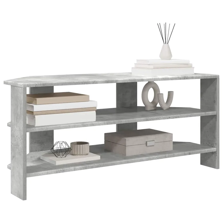 MeubleTVd'Angle Gris béton 102x40,5x45cm Bois d'ingénierie - 3