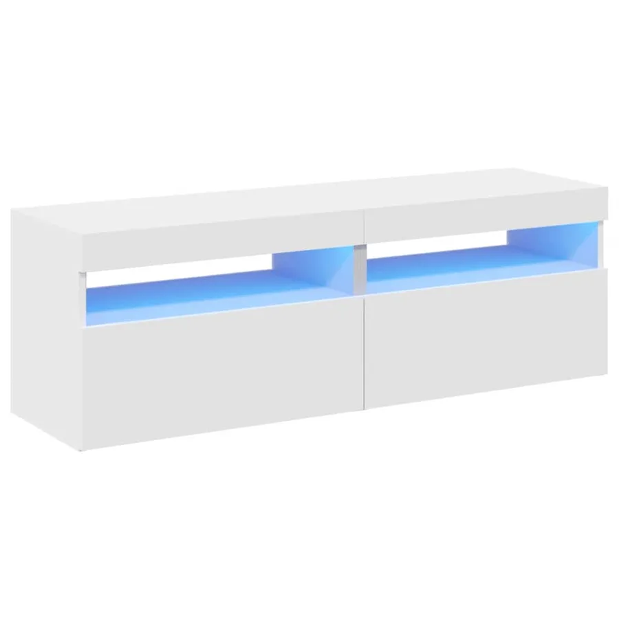 Meubles TV avec lumières LED 2 pcs Blanc 60x35x40 cm - 2