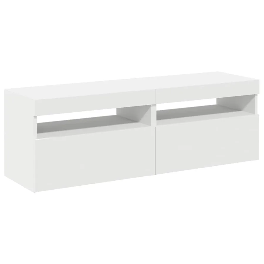 Meubles TV avec lumières LED 2 pcs Blanc 60x35x40 cm - 6