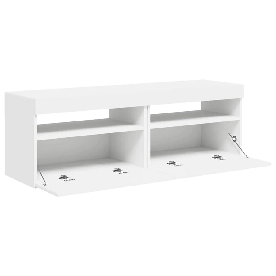Meubles TV avec lumières LED 2 pcs Blanc 60x35x40 cm - 7