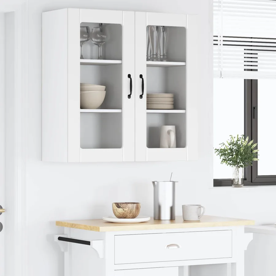 Cabinet en verre mural PORTO Blanc 40 x 31 x 80 cm - 4