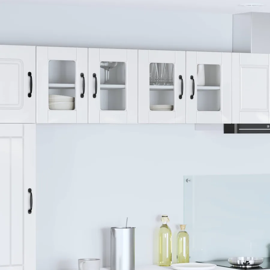 Cabinet en verre mural PORTO Blanc brillant 60 x 31 x 40 cm