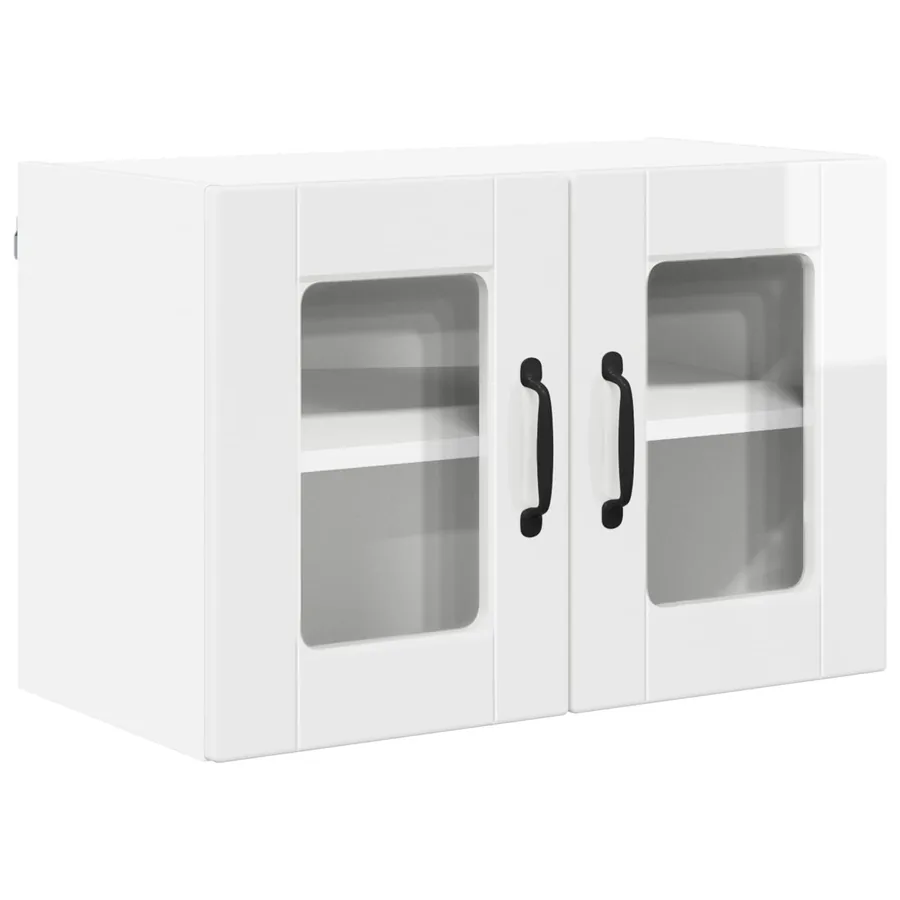 Cabinet en verre mural PORTO Blanc brillant 60 x 31 x 40 cm - 2