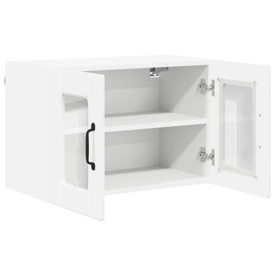 Cabinet en verre mural PORTO Blanc brillant 60 x 31 x 40 cm - 5
