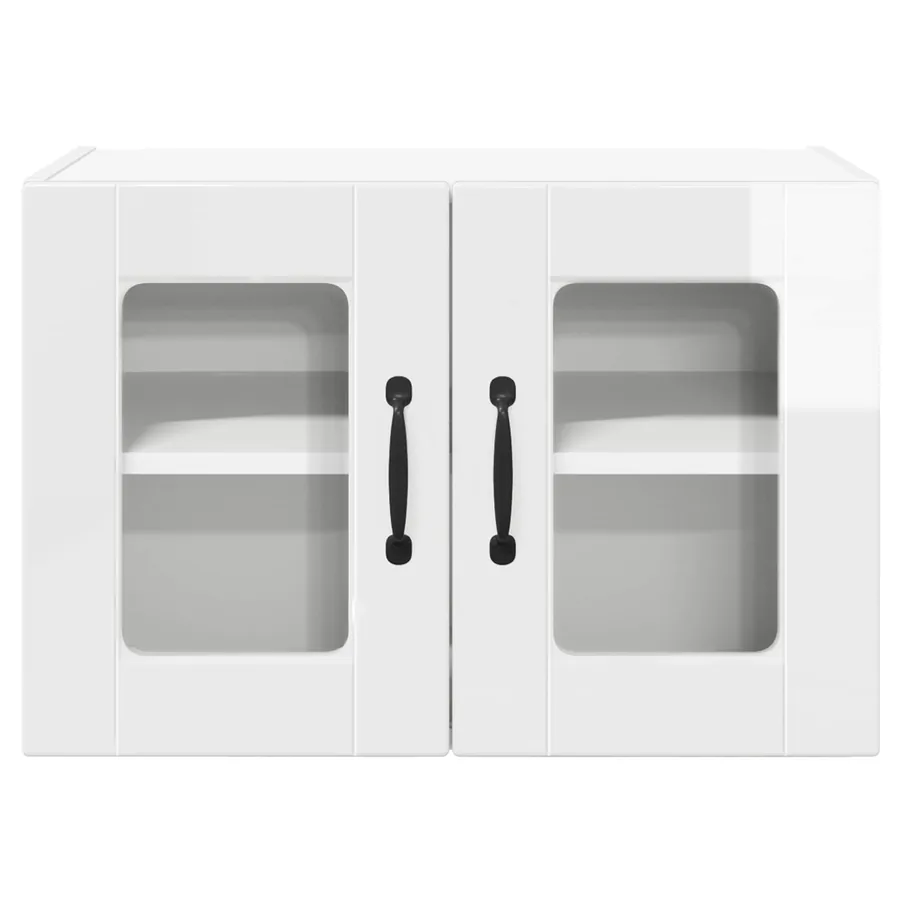 Cabinet en verre mural PORTO Blanc brillant 60 x 31 x 40 cm - 6