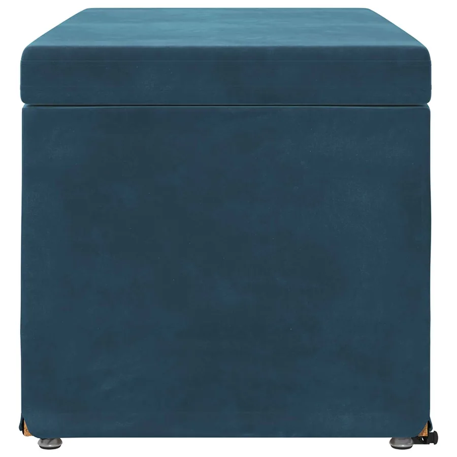 Tabouret Bleu 81 x 41 x 40 cm Velours et Bois Composite - 5