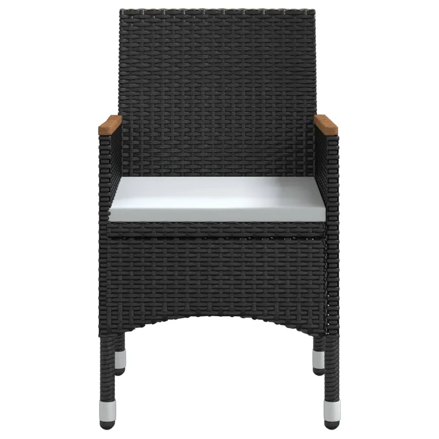 Ensemble à manger de jardin avec coussins 5 pcs Noir - 4