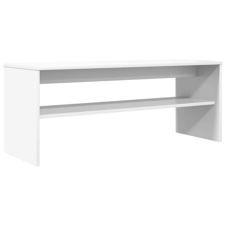 Meuble TV Blanc 100 x 35 x 40 cm Bois d'ingénierie - 2