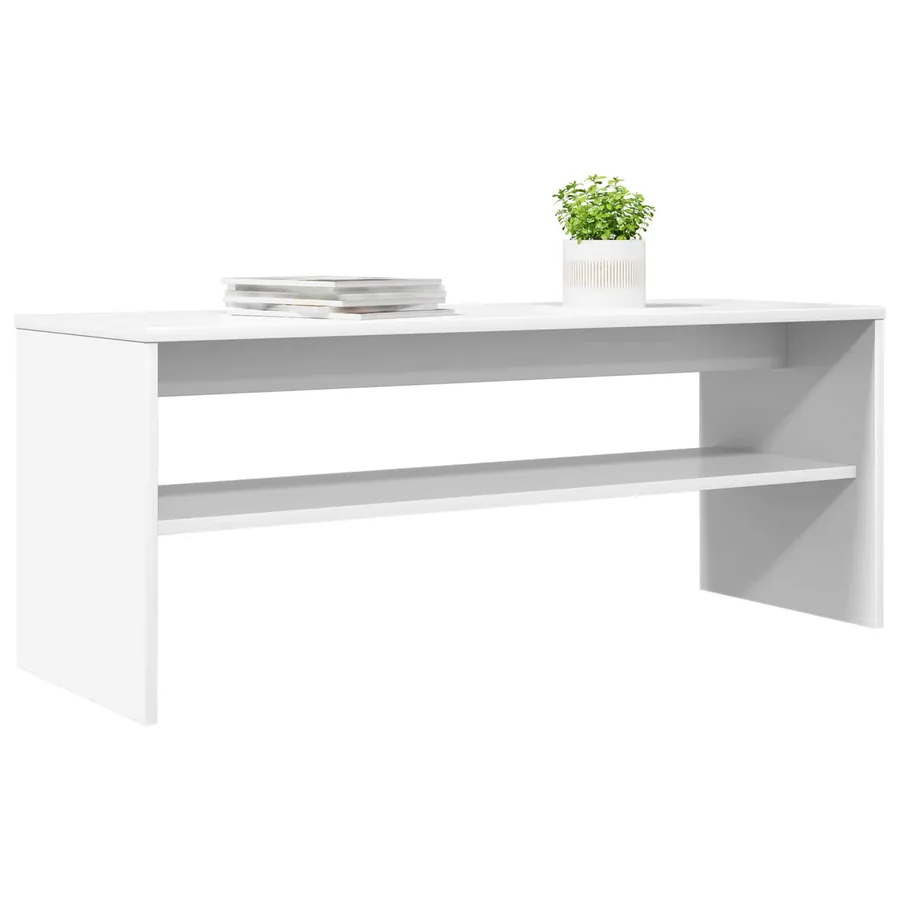 Meuble TV Blanc 100 x 35 x 40 cm Bois d'ingénierie - 3
