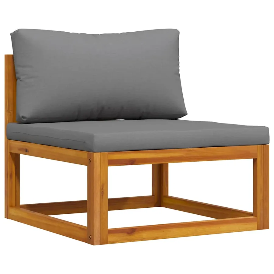 Ensemble de canapés 2pcs avec coussins gris foncé Acacia solide - 6