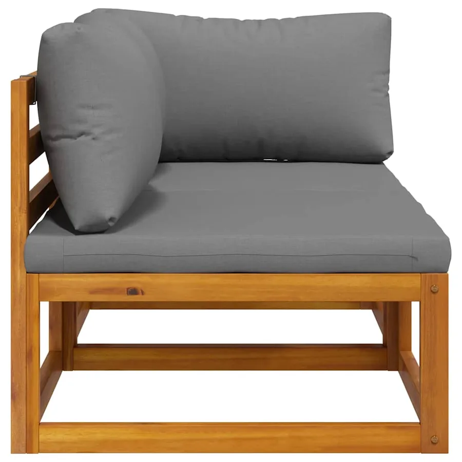 Ensemble de canapés 2pcs avec coussins gris foncé Acacia solide - 8