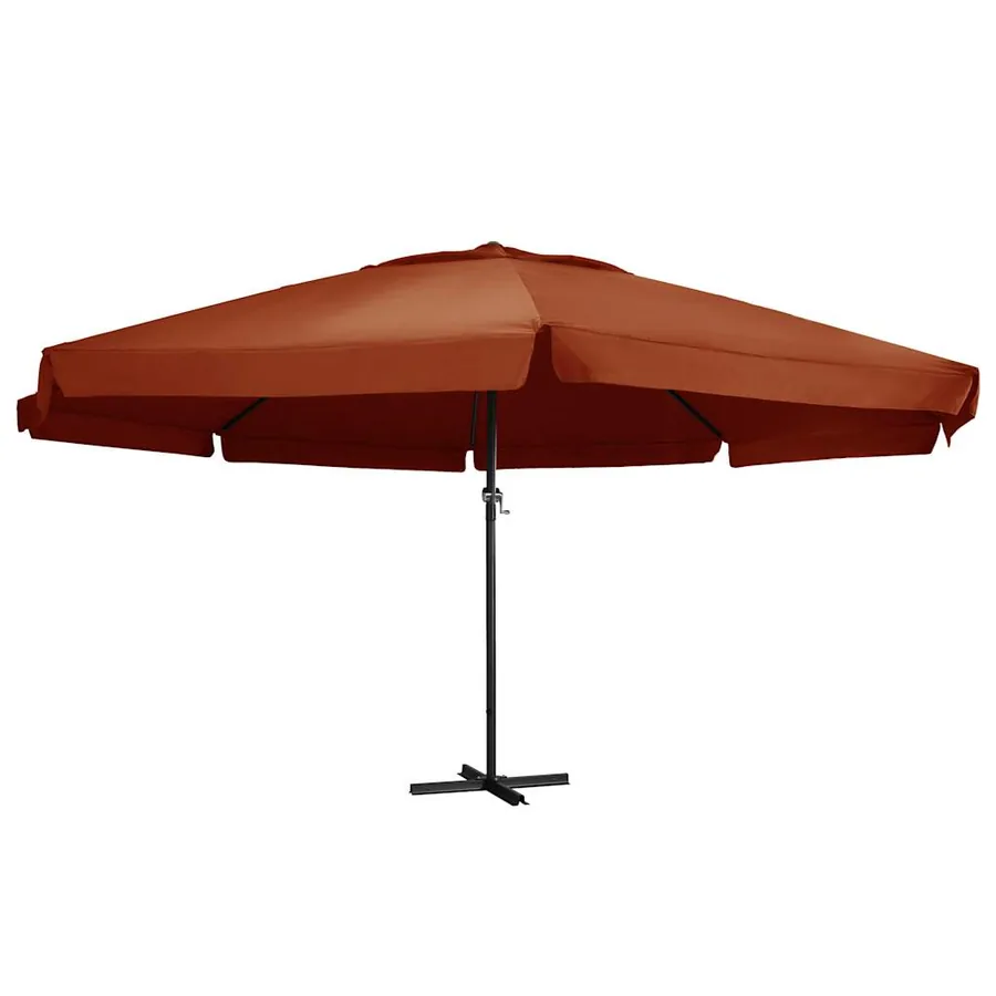 Parasol de jardin avec mât en aluminium 600 cm terre cuite