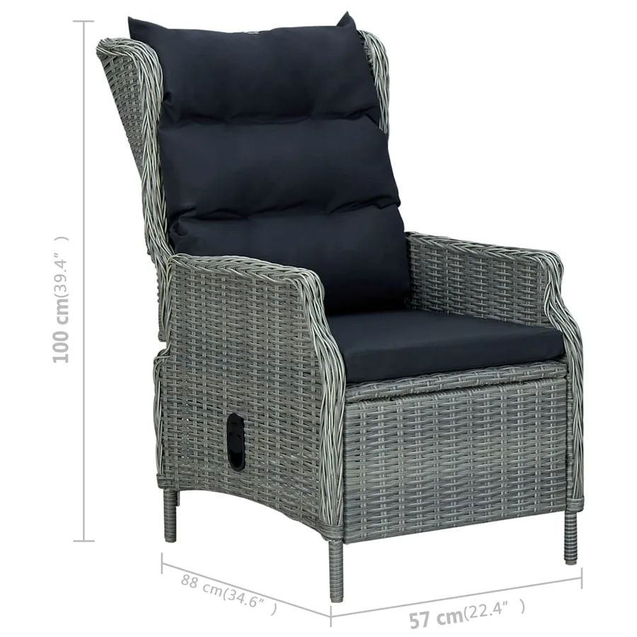 Ensemble à manger de jardin 3 pcs Gris clair - 11