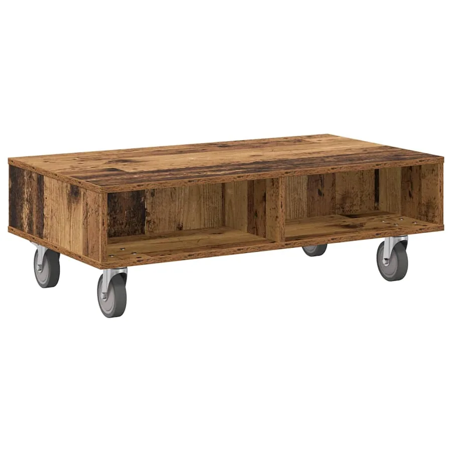 Table d'appoint avec roues Bois ancien 90 x 50 x 30 cm - 7