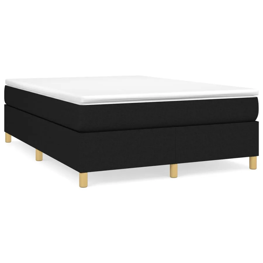 Sommier à lattes de lit avec matelas Noir 140x190 cm Tissu - 2