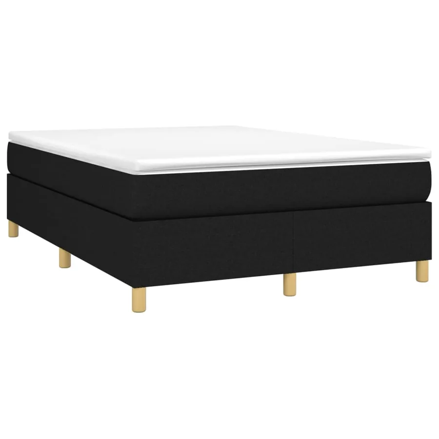 Sommier à lattes de lit avec matelas Noir 140x190 cm Tissu - 3