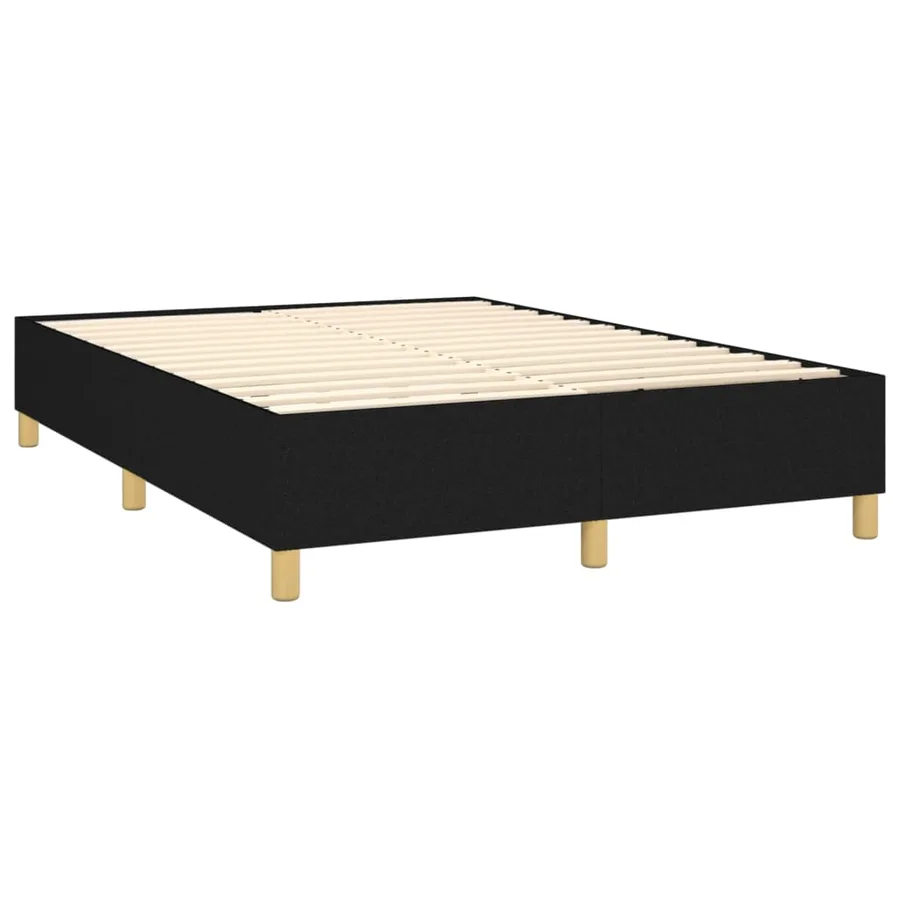 Sommier à lattes de lit avec matelas Noir 140x190 cm Tissu - 4