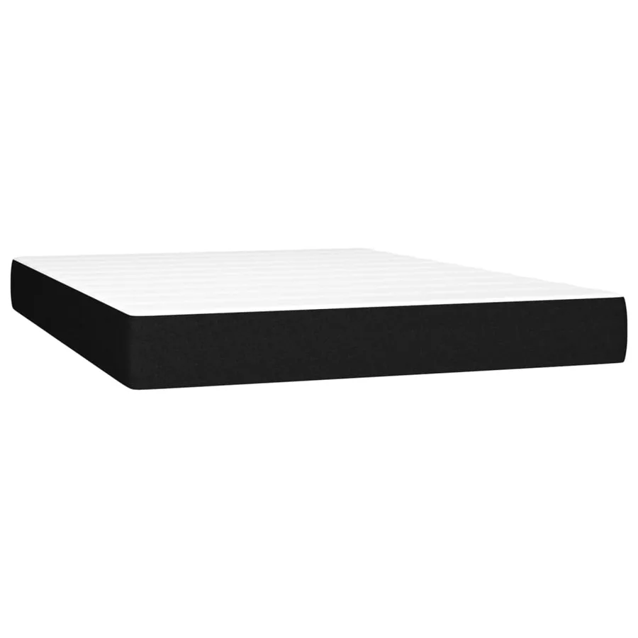 Sommier à lattes de lit avec matelas Noir 140x190 cm Tissu - 5