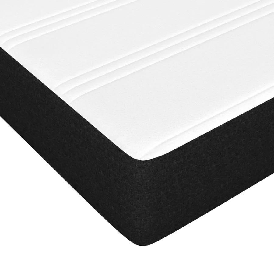 Sommier à lattes de lit avec matelas Noir 140x190 cm Tissu - 8