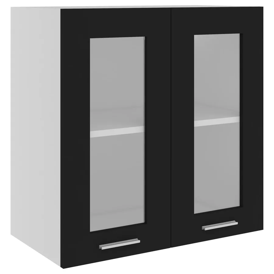 Vitrine suspendue "Lyon" Noir 60 x 31 x 60 cm Bois d'ingénierie - 2