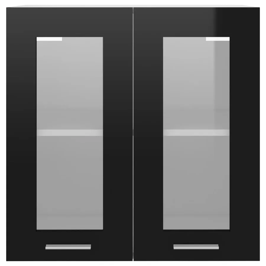 Vitrine suspendue "Lyon" Noir 60 x 31 x 60 cm Bois d'ingénierie - 6