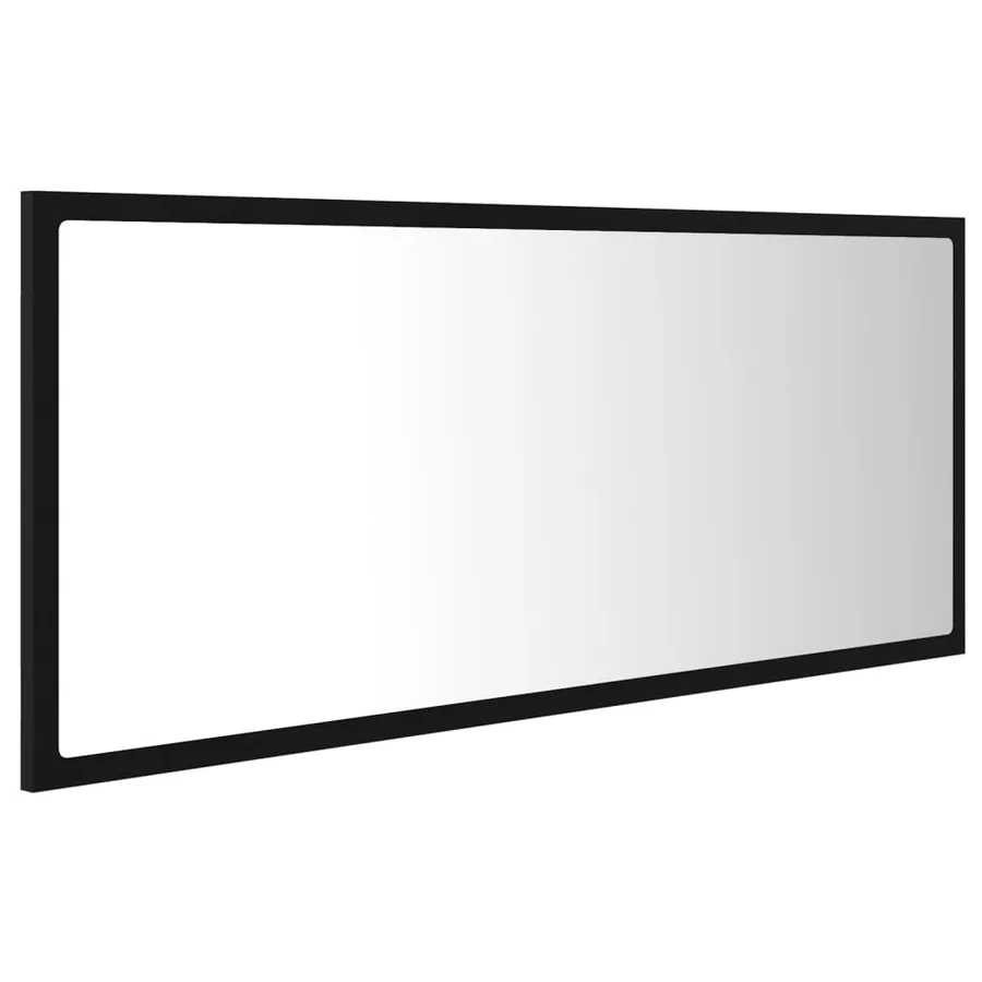Miroir à LED de salle de bain Noir 100x8,5x37 cm Acrylique - 6