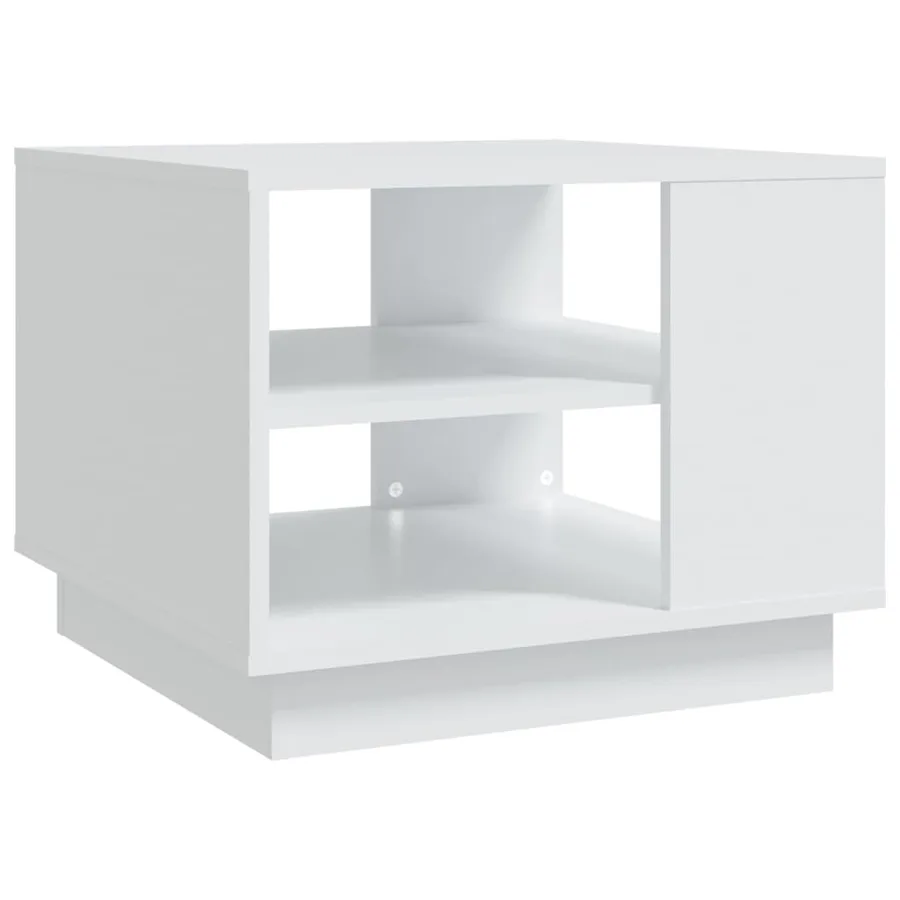 Table basse blanc 55x55x43 cm bois d'ingénierie - 2