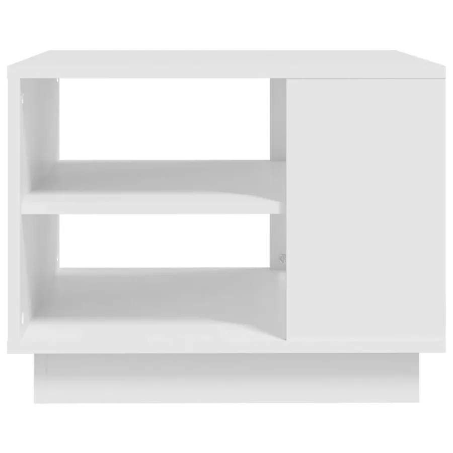 Table basse blanc 55x55x43 cm bois d'ingénierie - 4