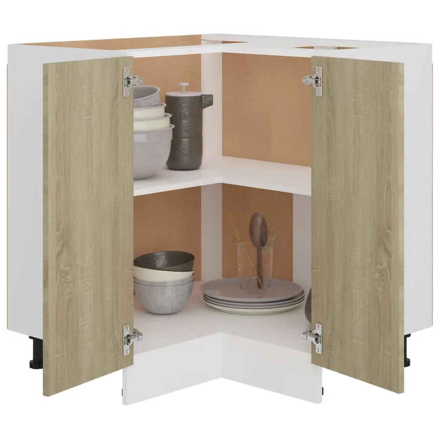 Armoire d'angle basse "Lyon" Chêne Sonoma 75,5 x 75,5 x 81,5 cm Bois d'ingénierie - 4