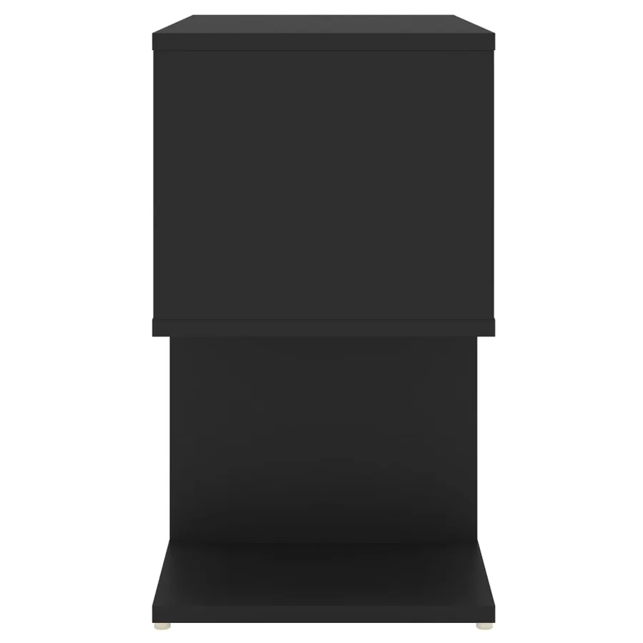 Table de chevet noir 50x30x51,5 cm bois d'ingénierie - 5