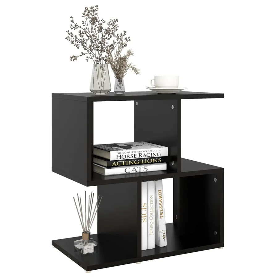 Table de chevet noir 50x30x51,5 cm bois d'ingénierie - 6
