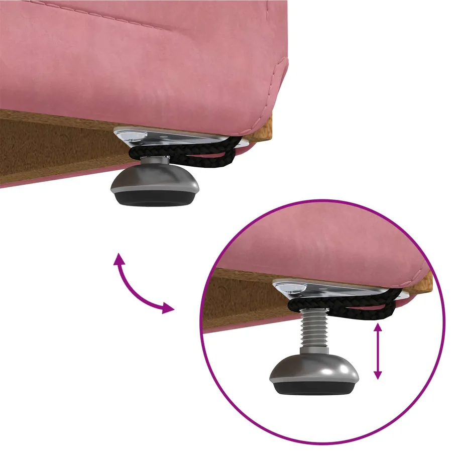 Tabouret Rose 101 x 41 x 40 cm Velours et Bois Composite - 7
