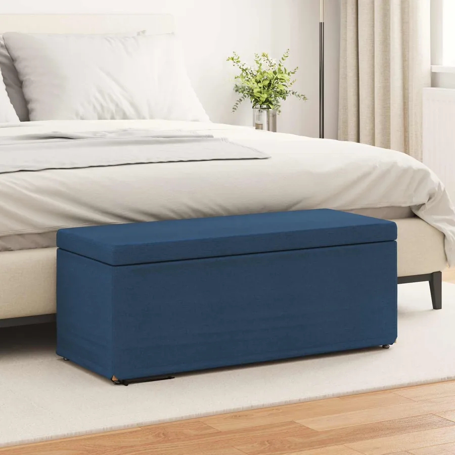 Tabouret Bleu 101 x 41 x 40 cm Tissu et bois stratifié